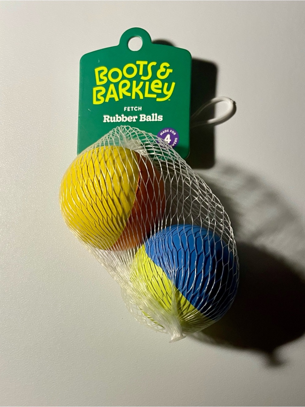 Boots & Barkley Tri-Color Fetch Balls - Yellow, Blue, Red 2 Pack NWT Durable 4/5